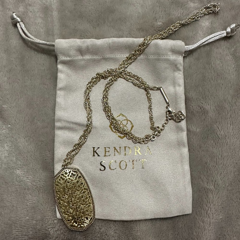 KENDRA SCOTT RAE NECKLACE GOLD FILIGREE EUC